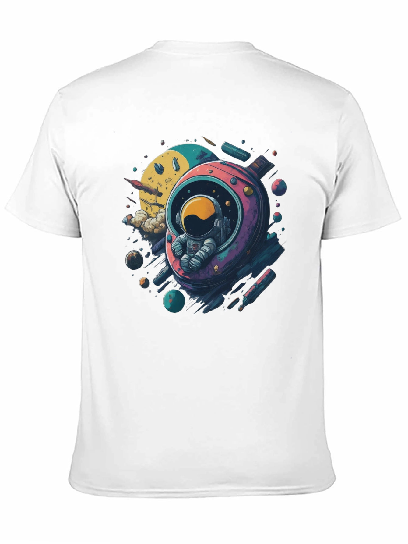 Astronaut in Space Black T-Shirt