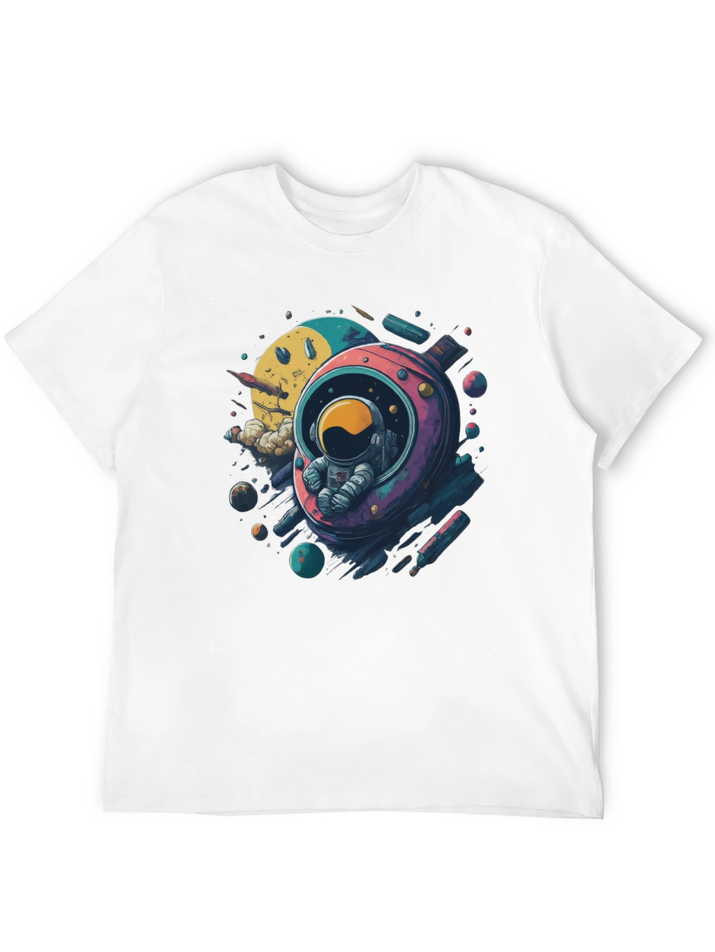 Astronaut in Space Black T-Shirt