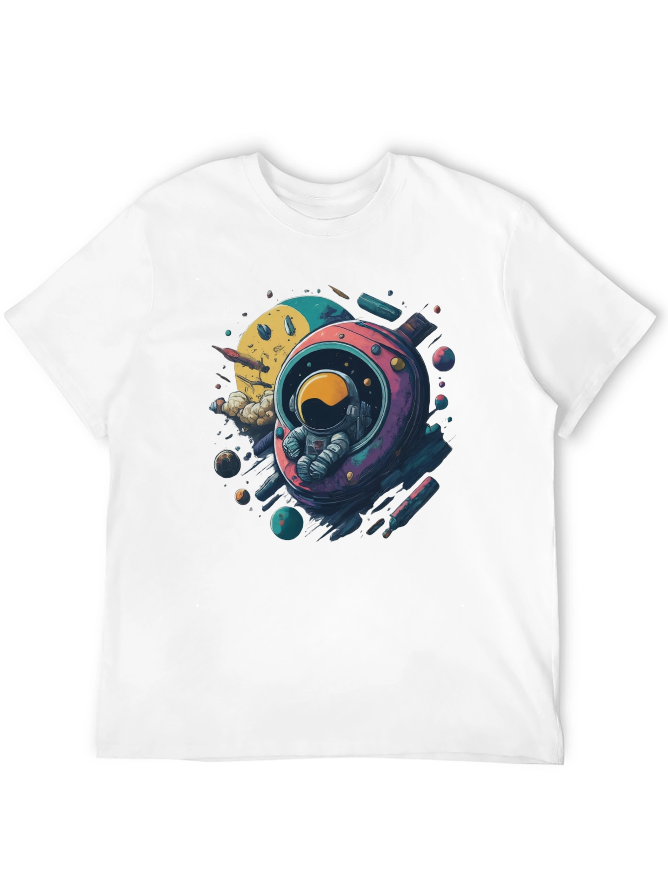 Astronaut in Space Black T-Shirt