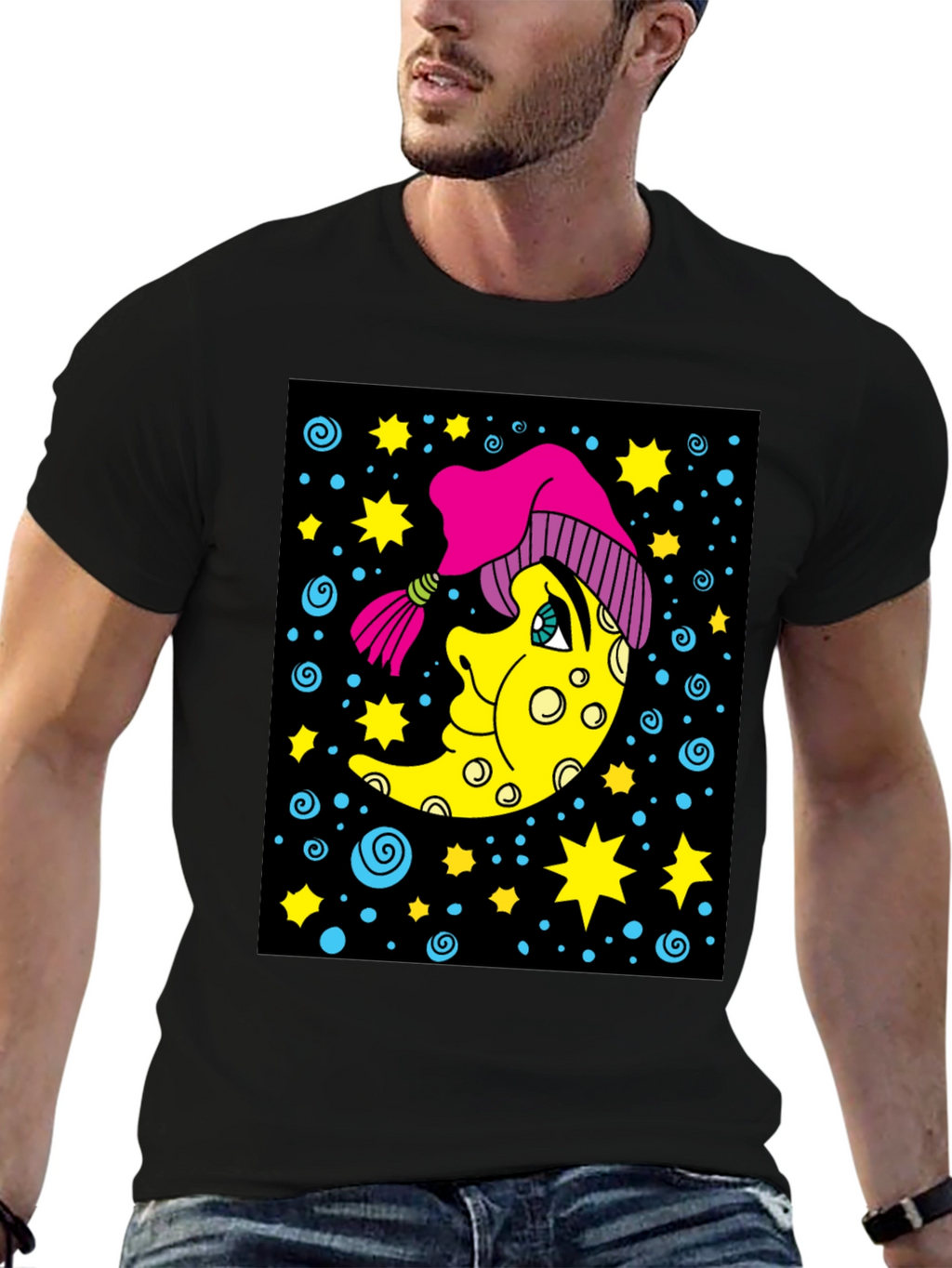 Cosmic Moon T-Shirt - Unique Graphic Tee