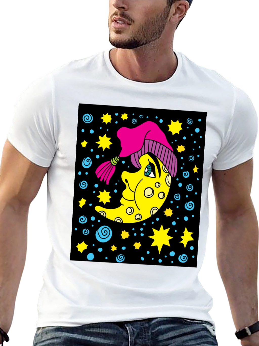 Cosmic Moon T-Shirt - Unique Graphic Tee