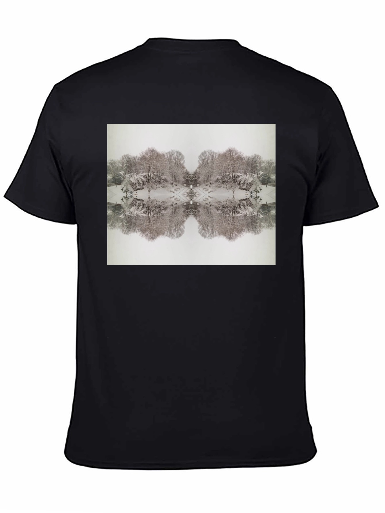 Mirrored Winter Scene Black Tee