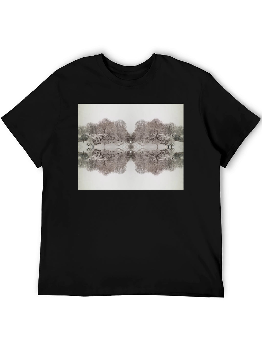 Mirrored Winter Scene Black Tee