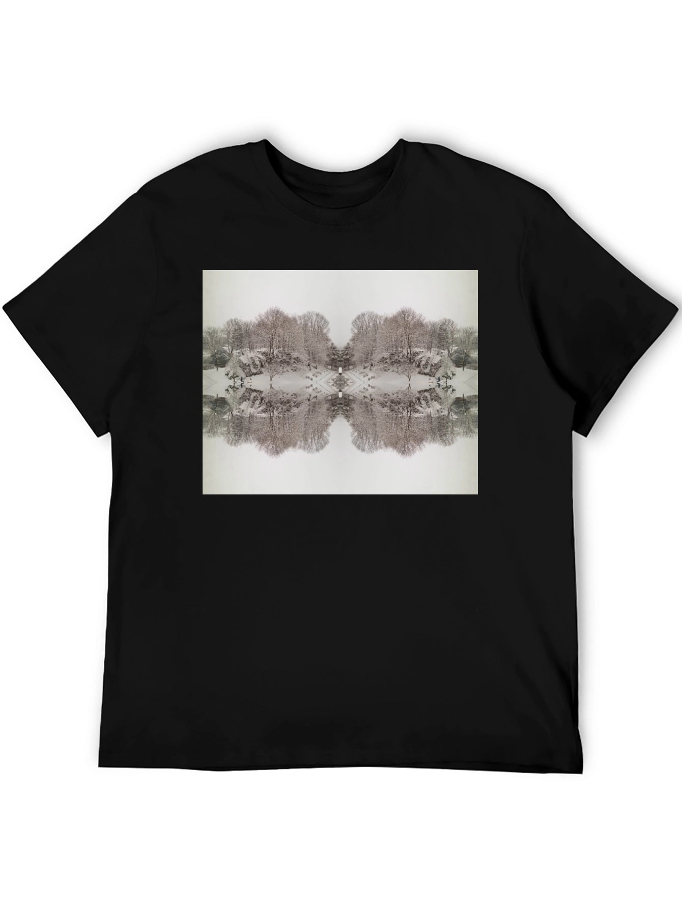 Mirrored Winter Scene Black Tee