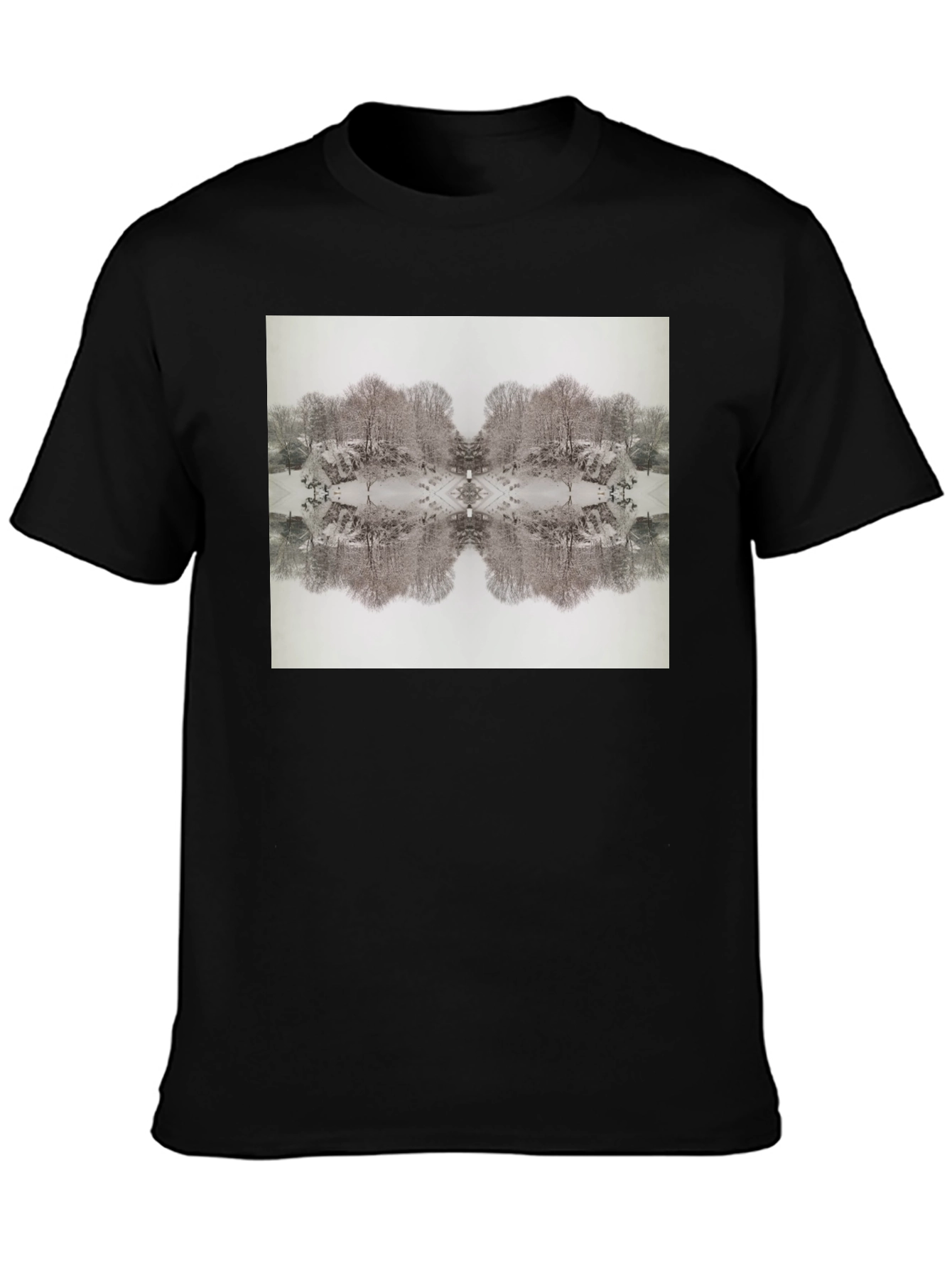 Mirrored Winter Scene Black Tee