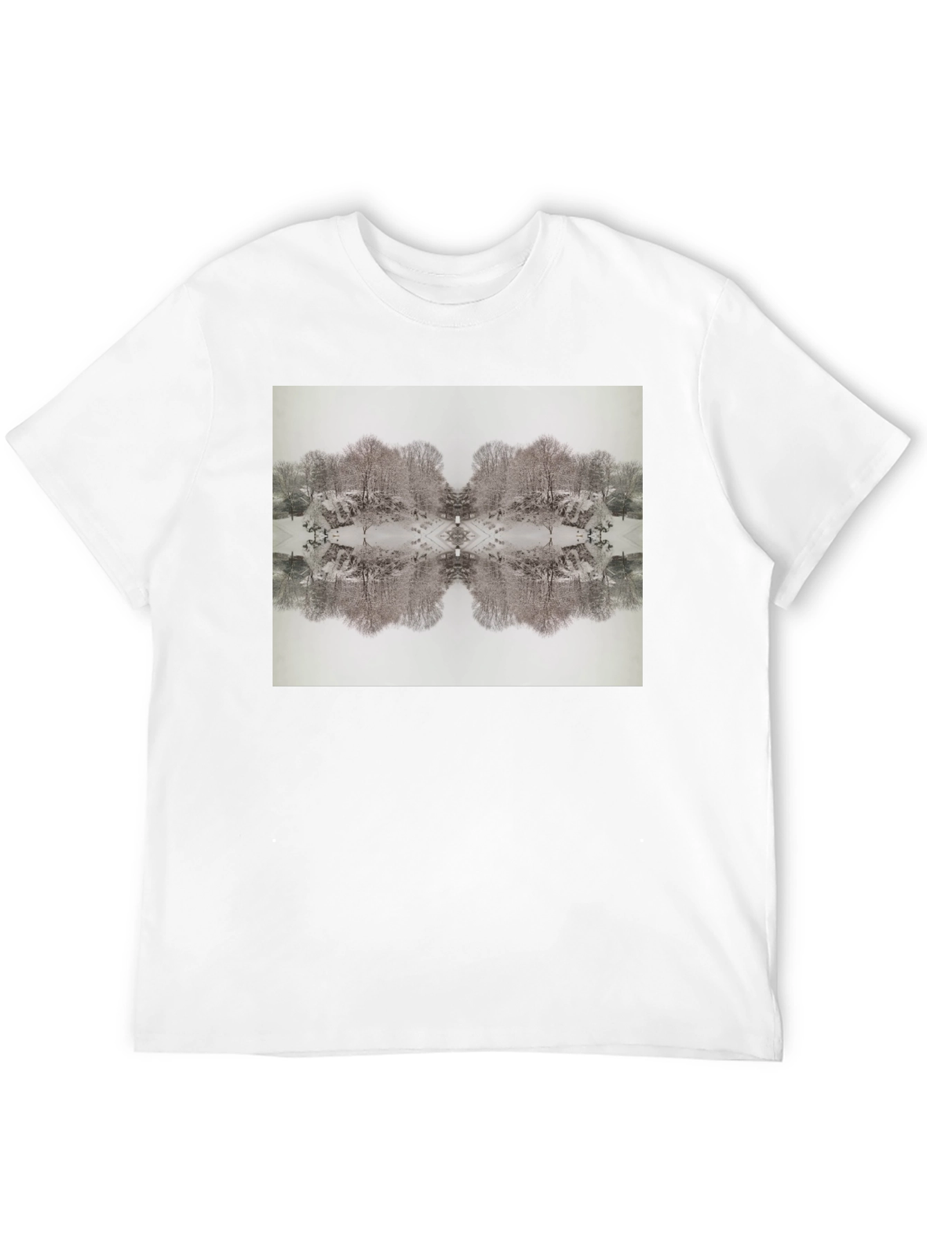 Mirrored Winter Scene Black Tee