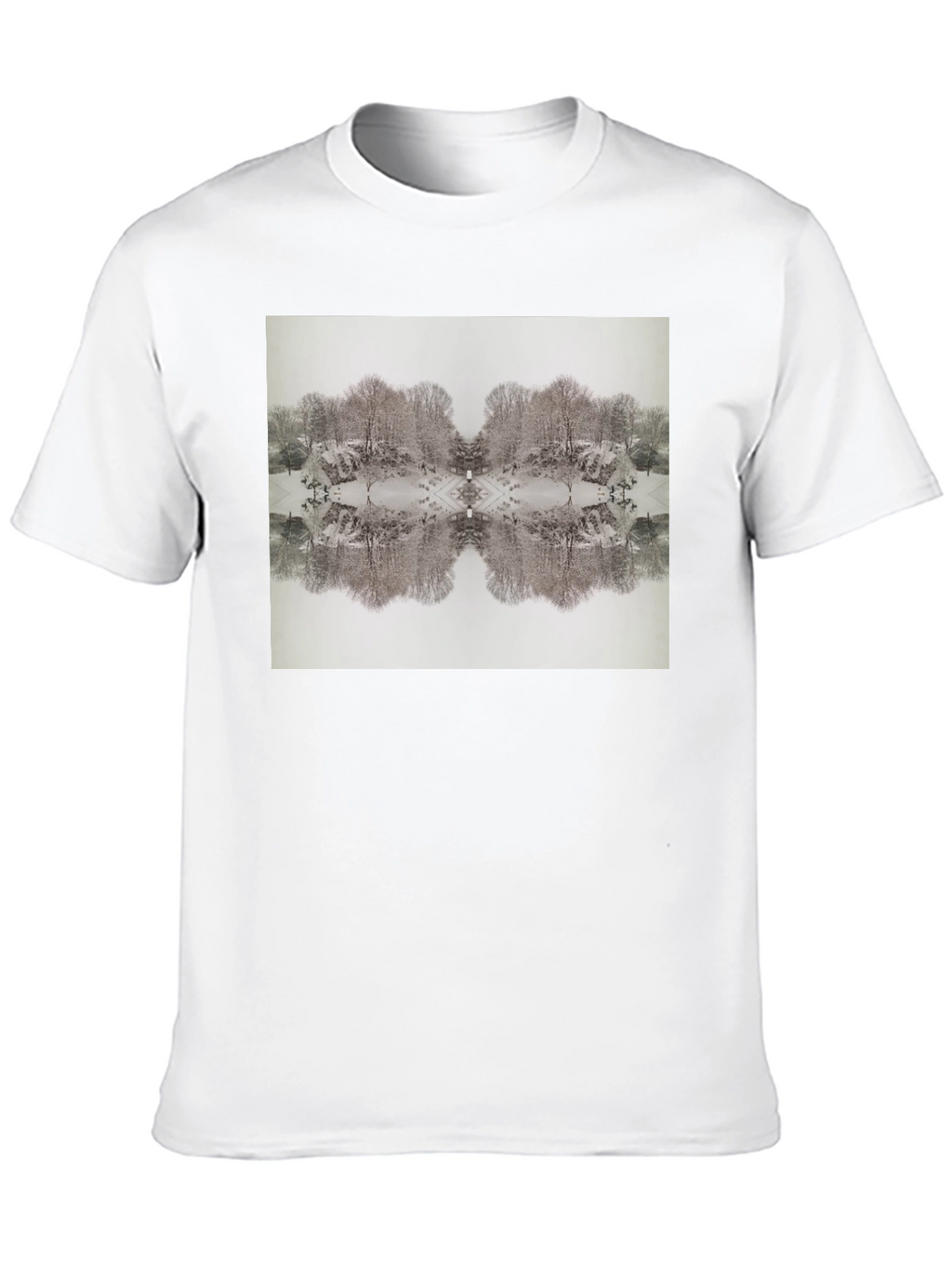 Mirrored Winter Scene Black Tee
