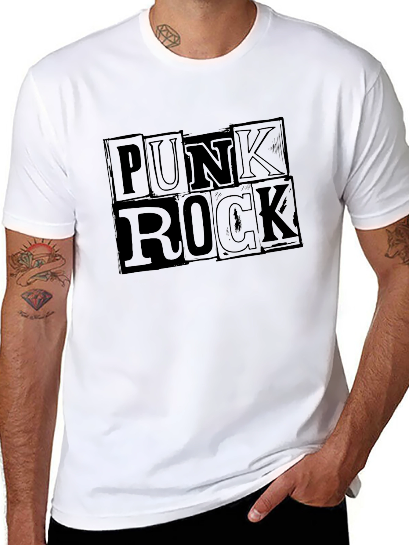 Punk Rock Graphic T-Shirt - Black