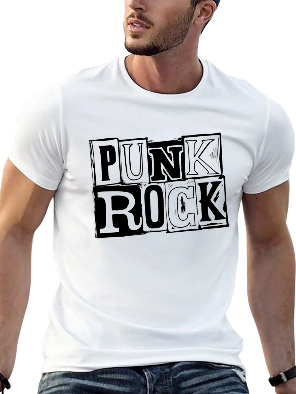 Punk Rock Graphic T-Shirt - Black