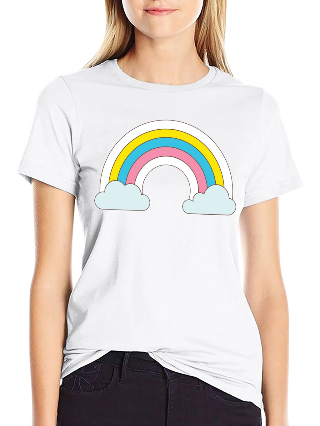 Rainbow Cloud T-Shirt - Cute and Trendy Black Tee