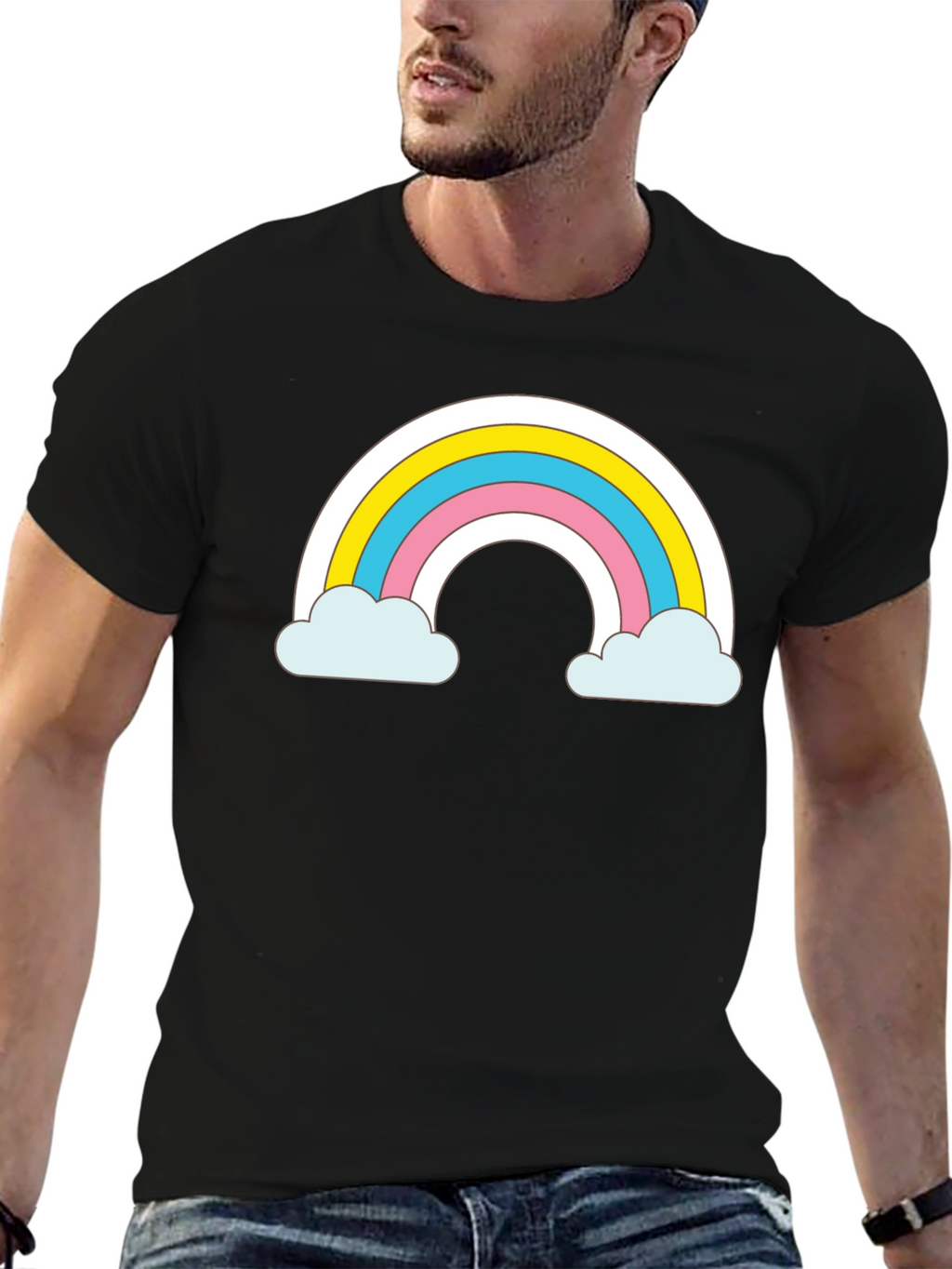 Rainbow Cloud T-Shirt - Cute and Trendy Black Tee