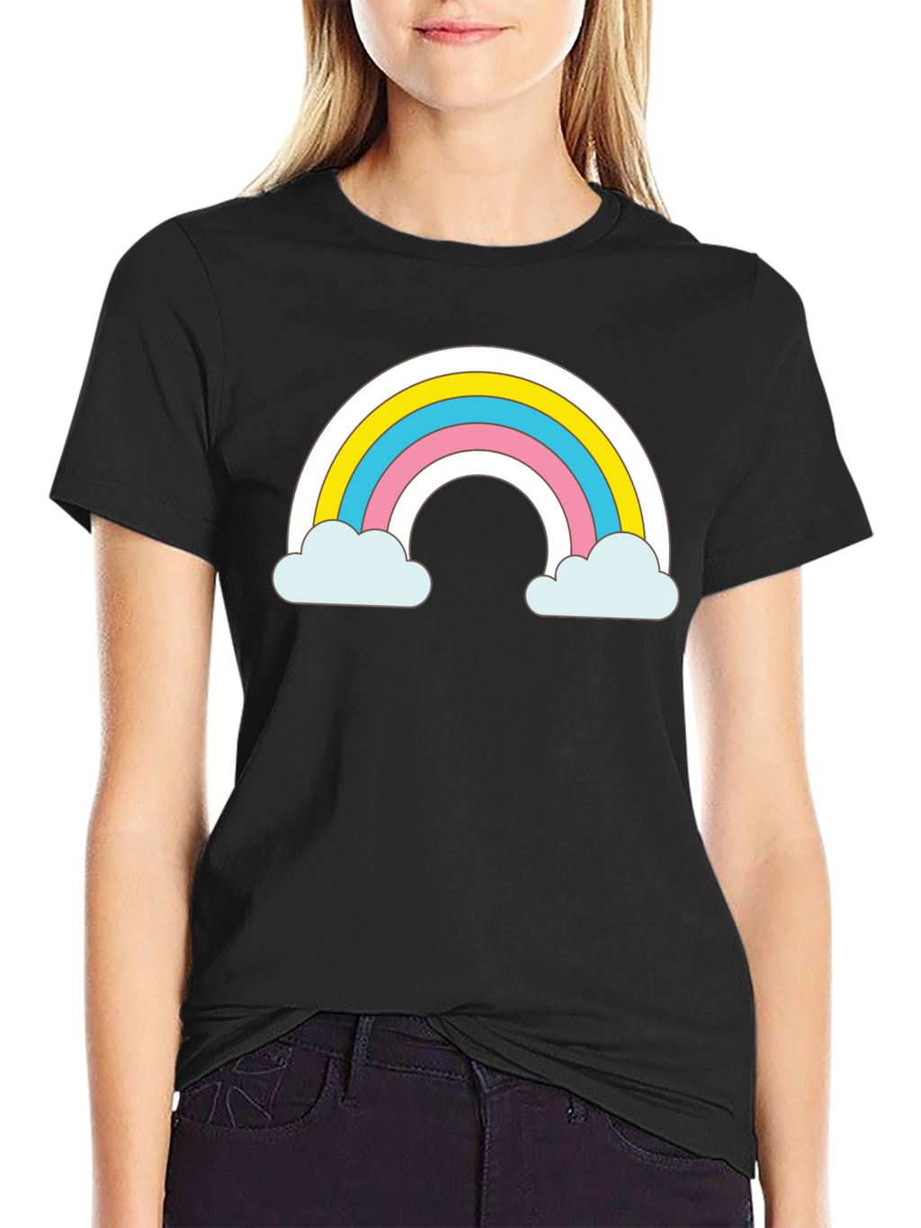 Rainbow Cloud T-Shirt - Cute and Trendy Black Tee