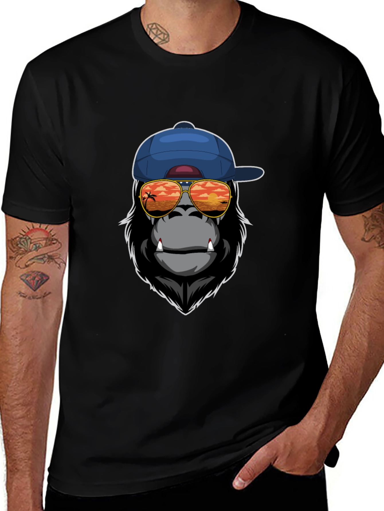 Cool Gorilla Graphic Tee - Sunset Shades
