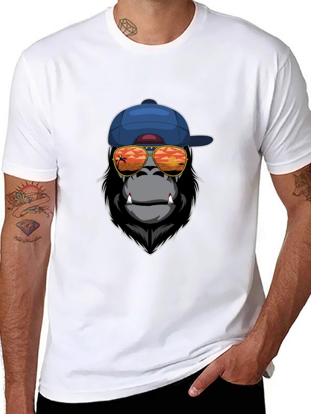 Cool Gorilla Graphic Tee - Sunset Shades