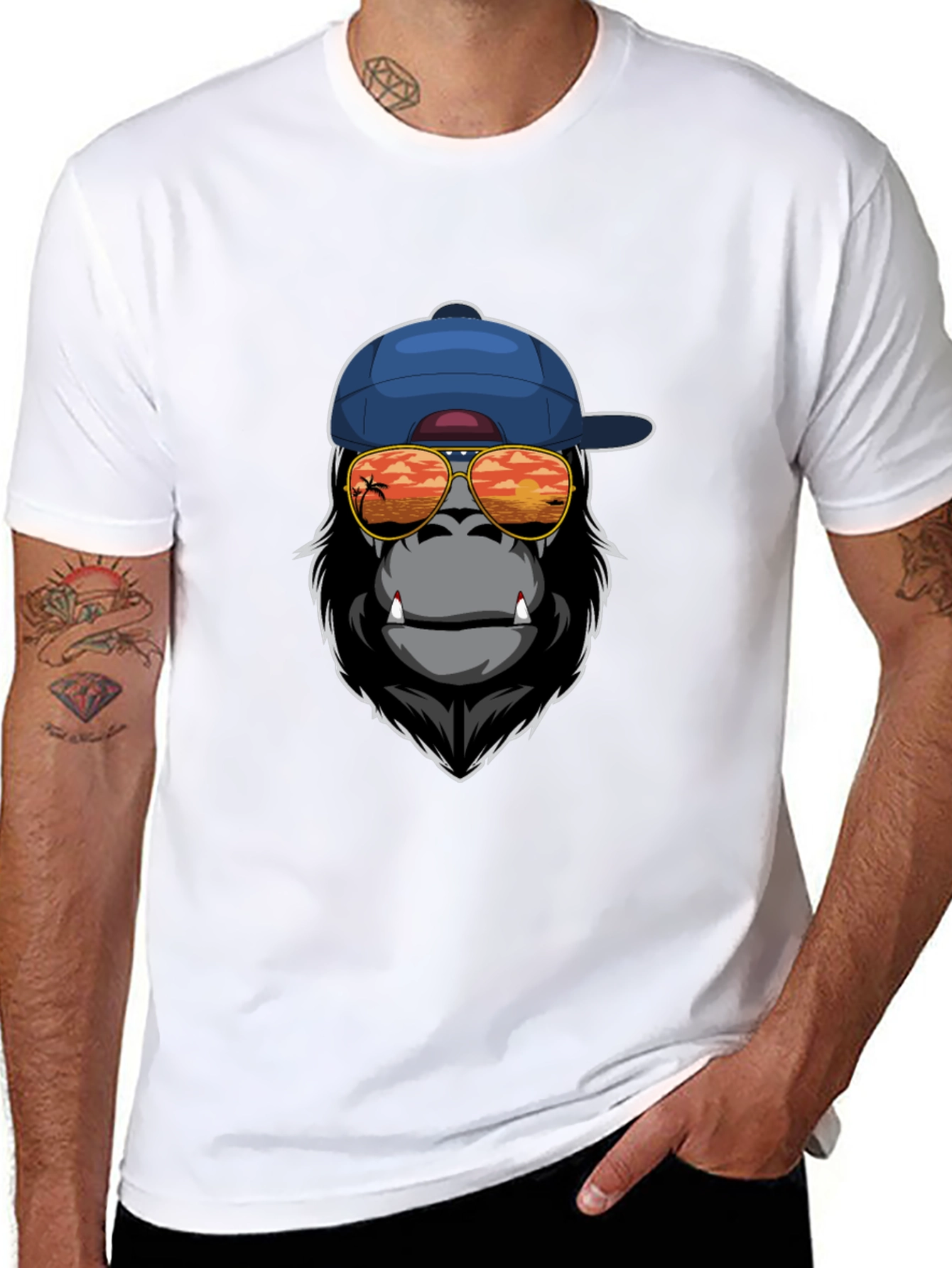 Cool Gorilla Graphic Tee - Sunset Shades