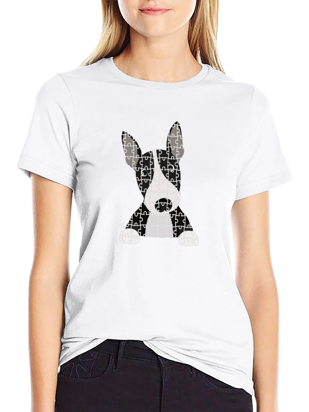 Puzzle Dog Graphic T-Shirt
