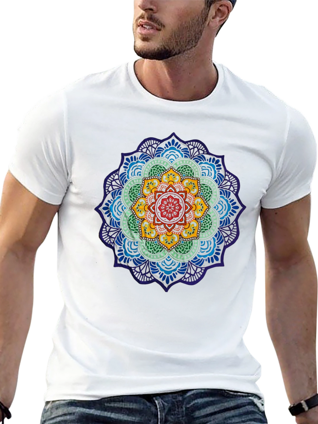 Mens Mandala Graphic T-Shirt - Black