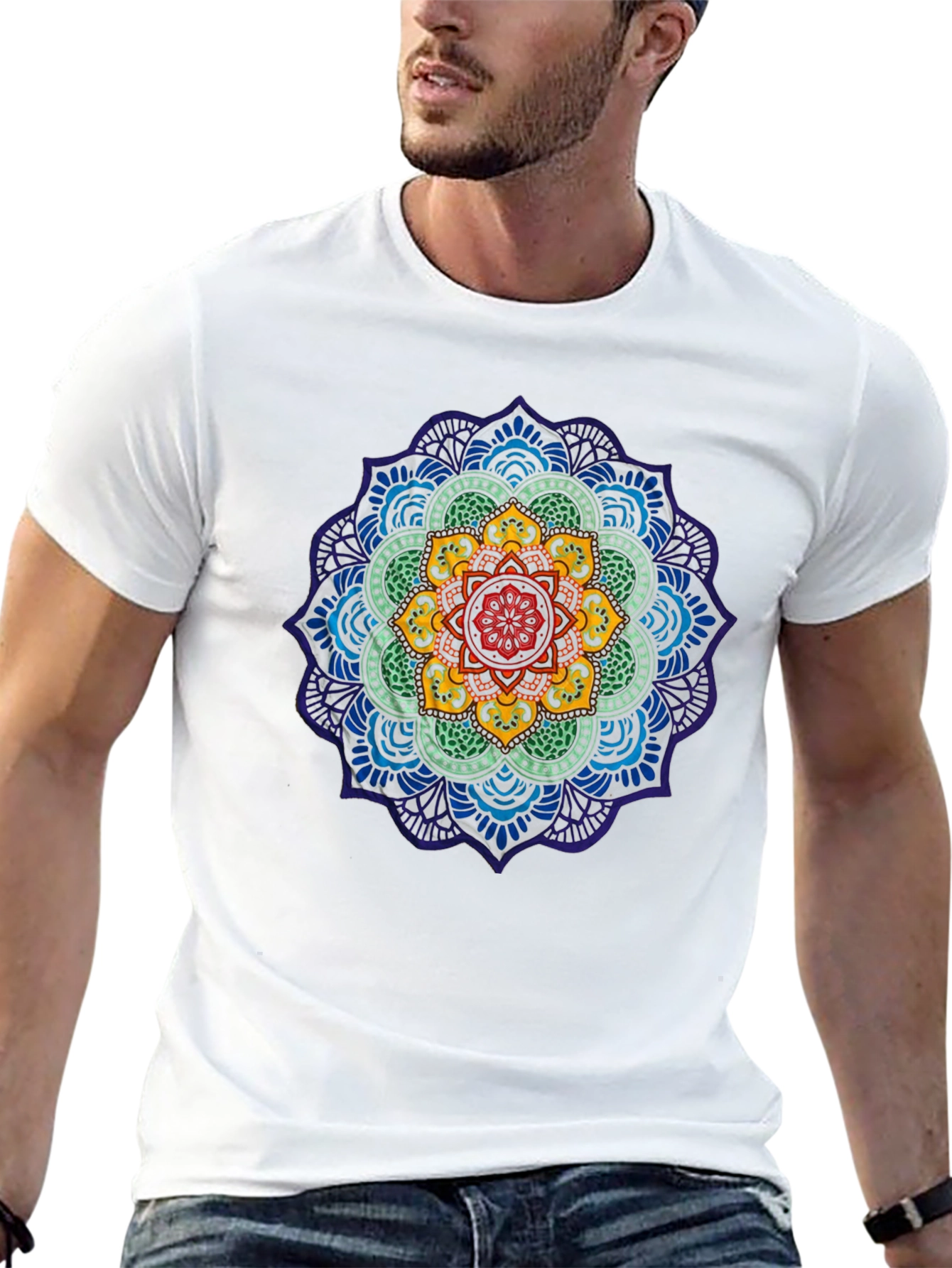 Mens Mandala Graphic T-Shirt - Black