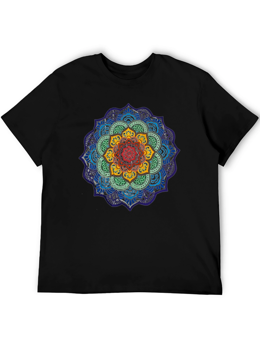 Mens Mandala Graphic T-Shirt - Black