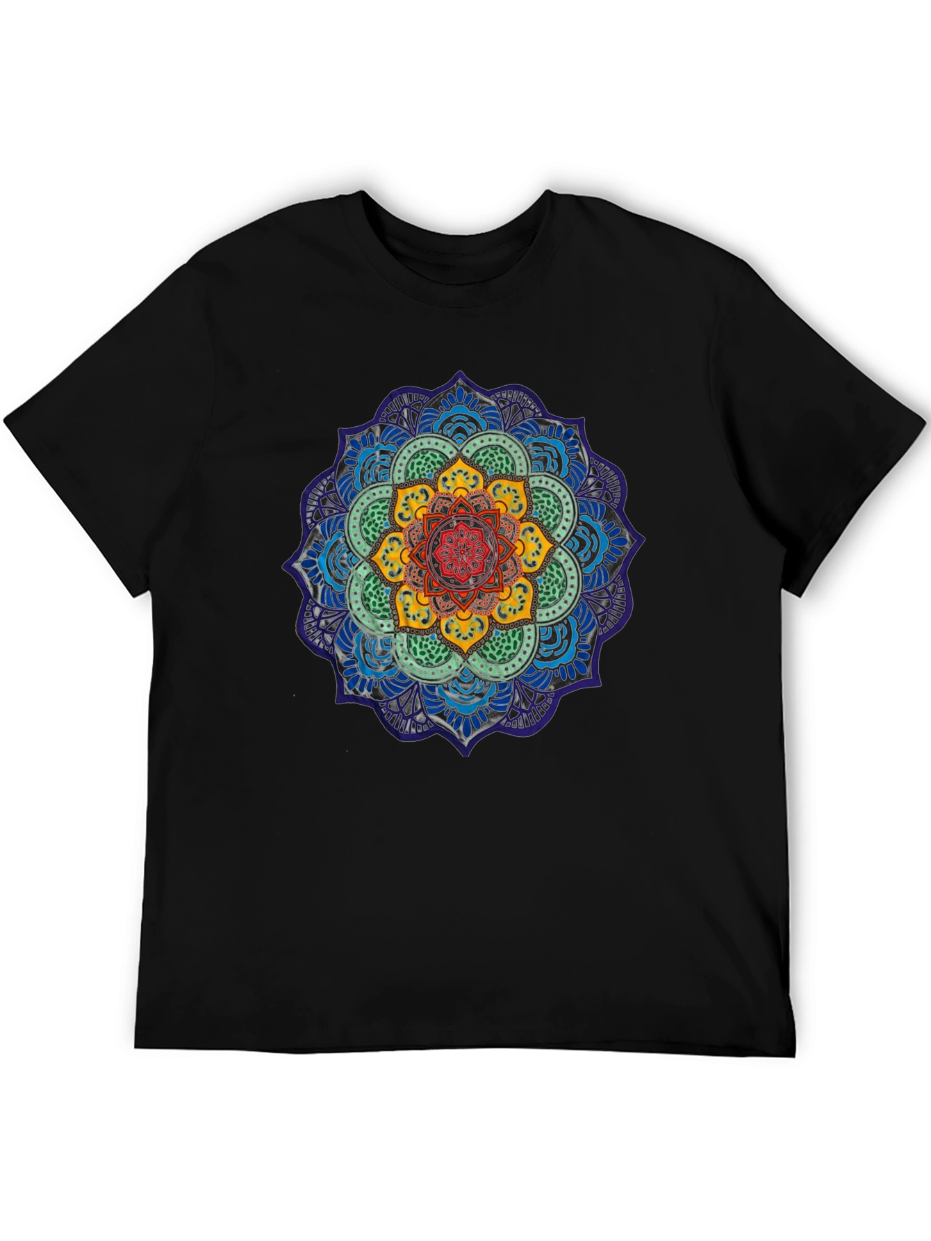 Mens Mandala Graphic T-Shirt - Black