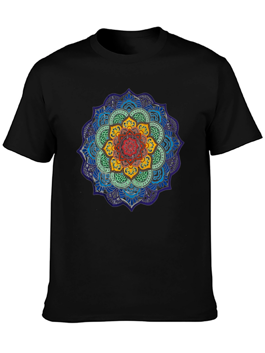 Mens Mandala Graphic T-Shirt - Black