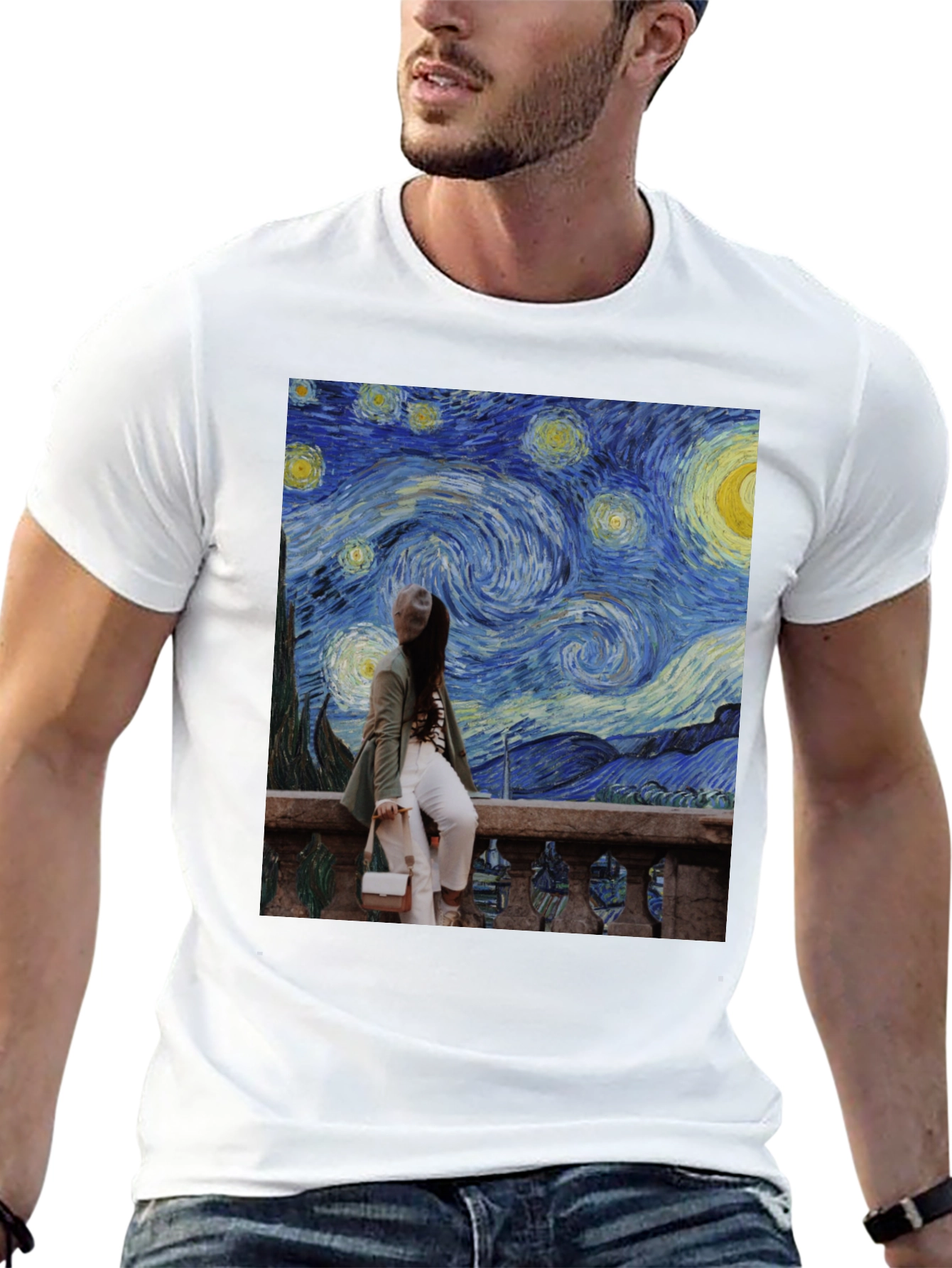 Starry Night Graphic Tee - Unique Art T-Shirt