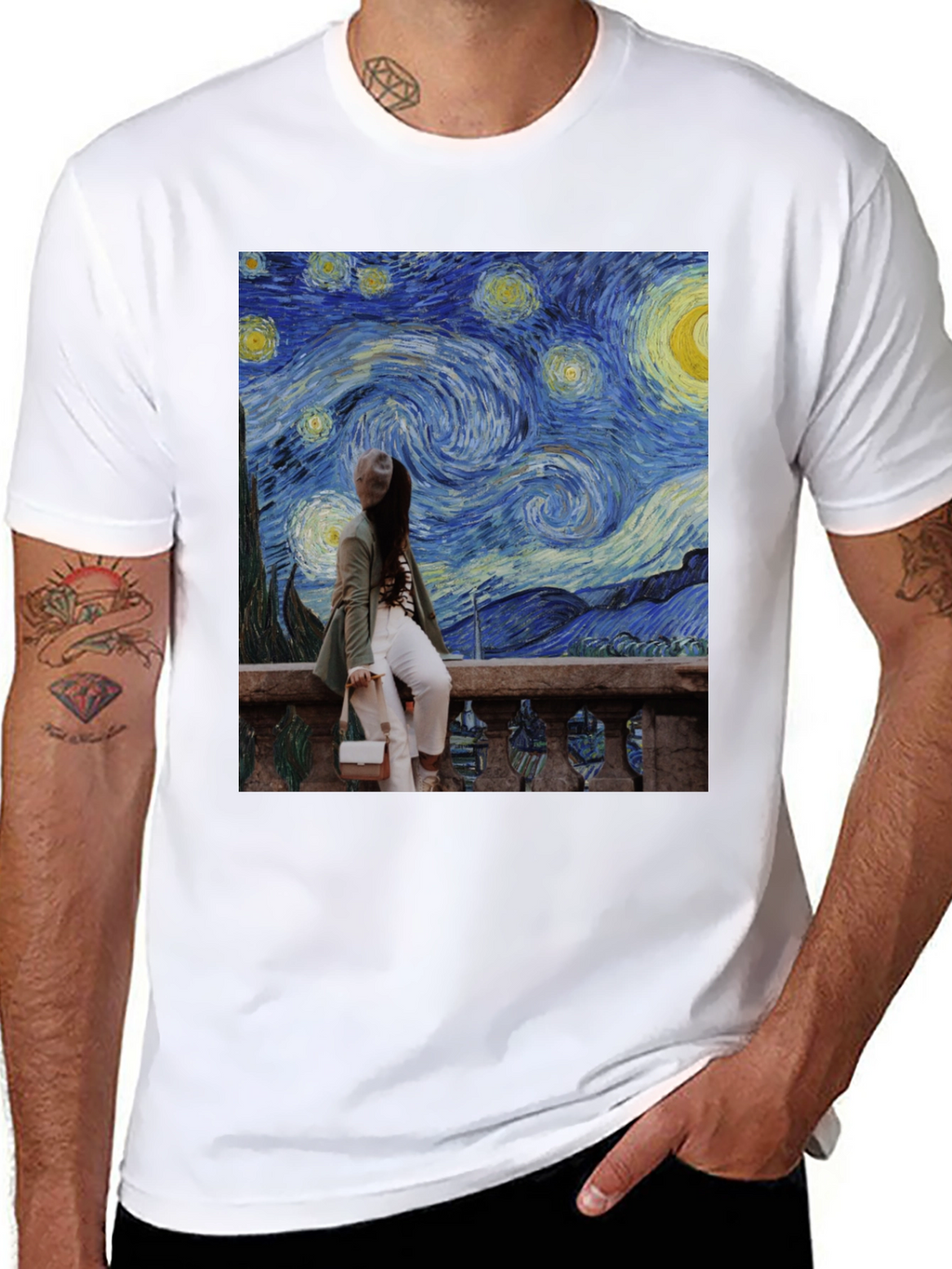 Starry Night Graphic Tee - Unique Art T-Shirt