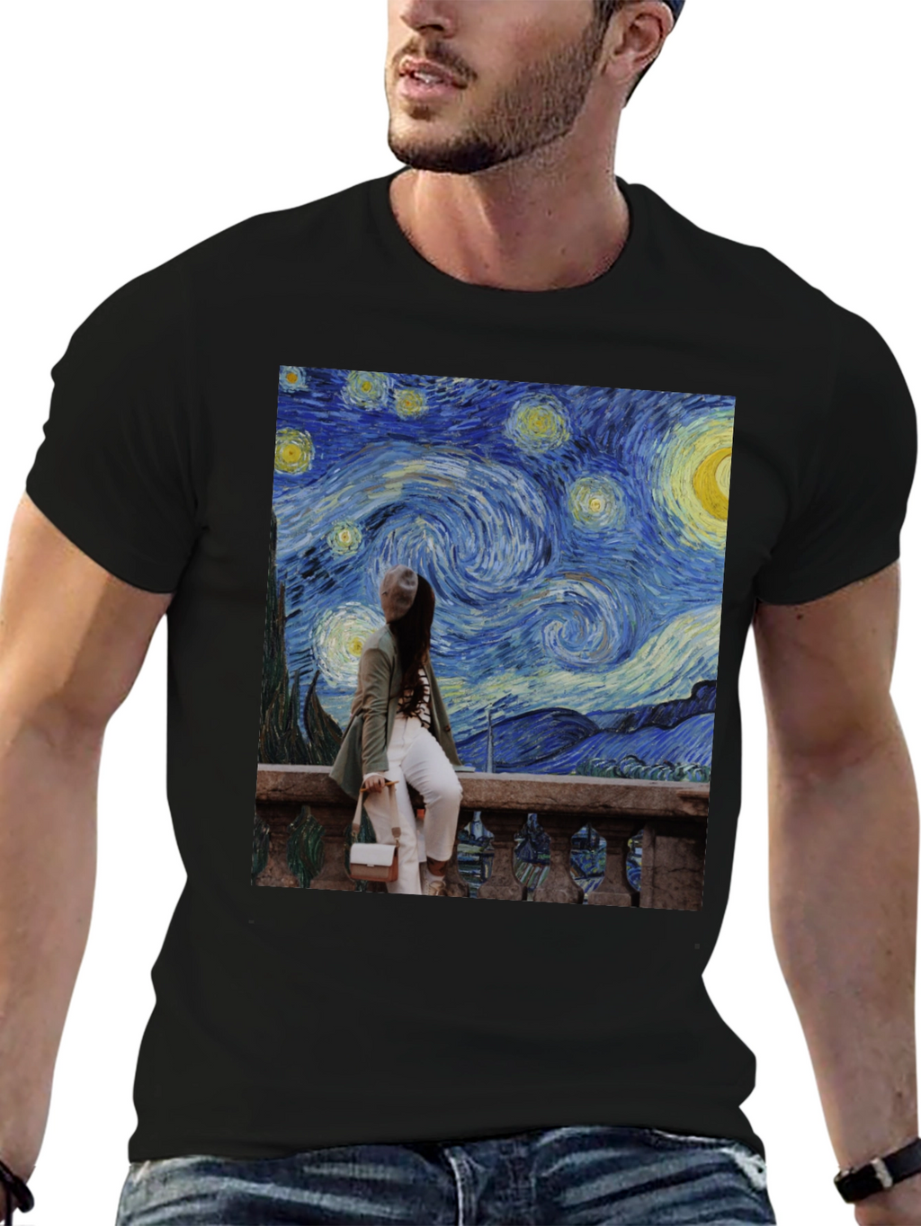 Starry Night Graphic Tee - Unique Art T-Shirt