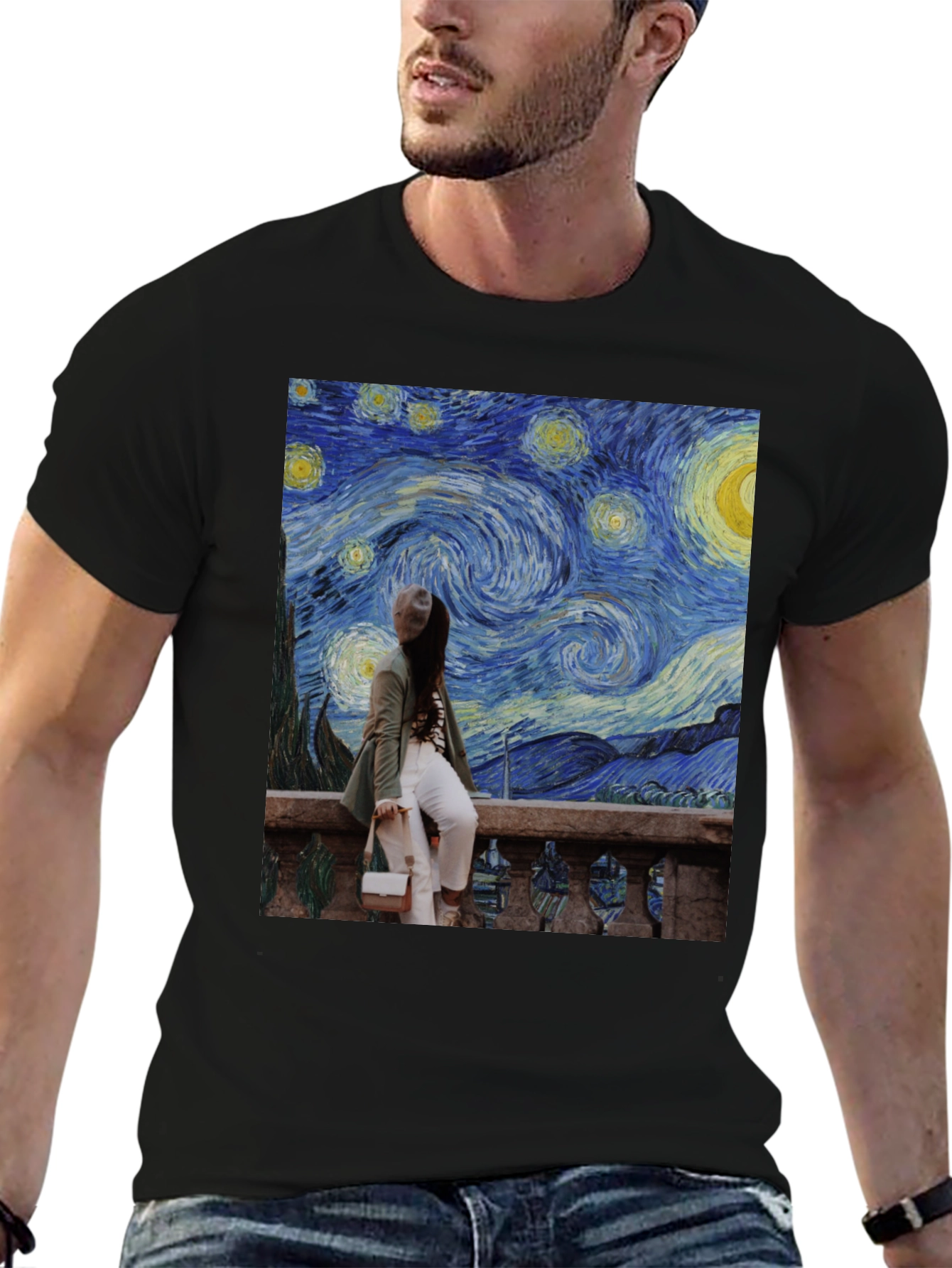 Starry Night Graphic Tee - Unique Art T-Shirt