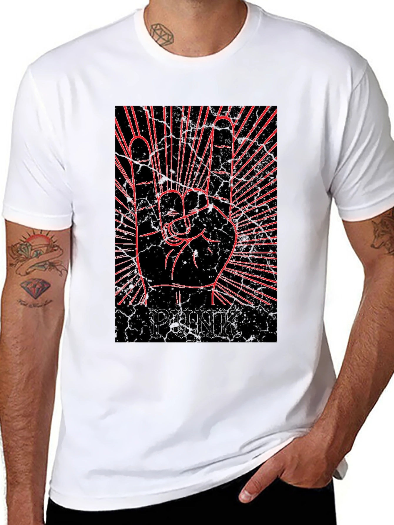 Punk Rock Hand Graphic T-Shirt