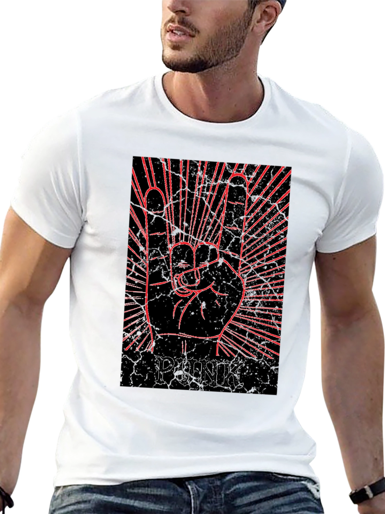 Punk Rock Hand Graphic T-Shirt