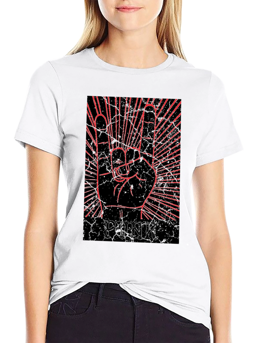 Punk Rock Hand Graphic T-Shirt