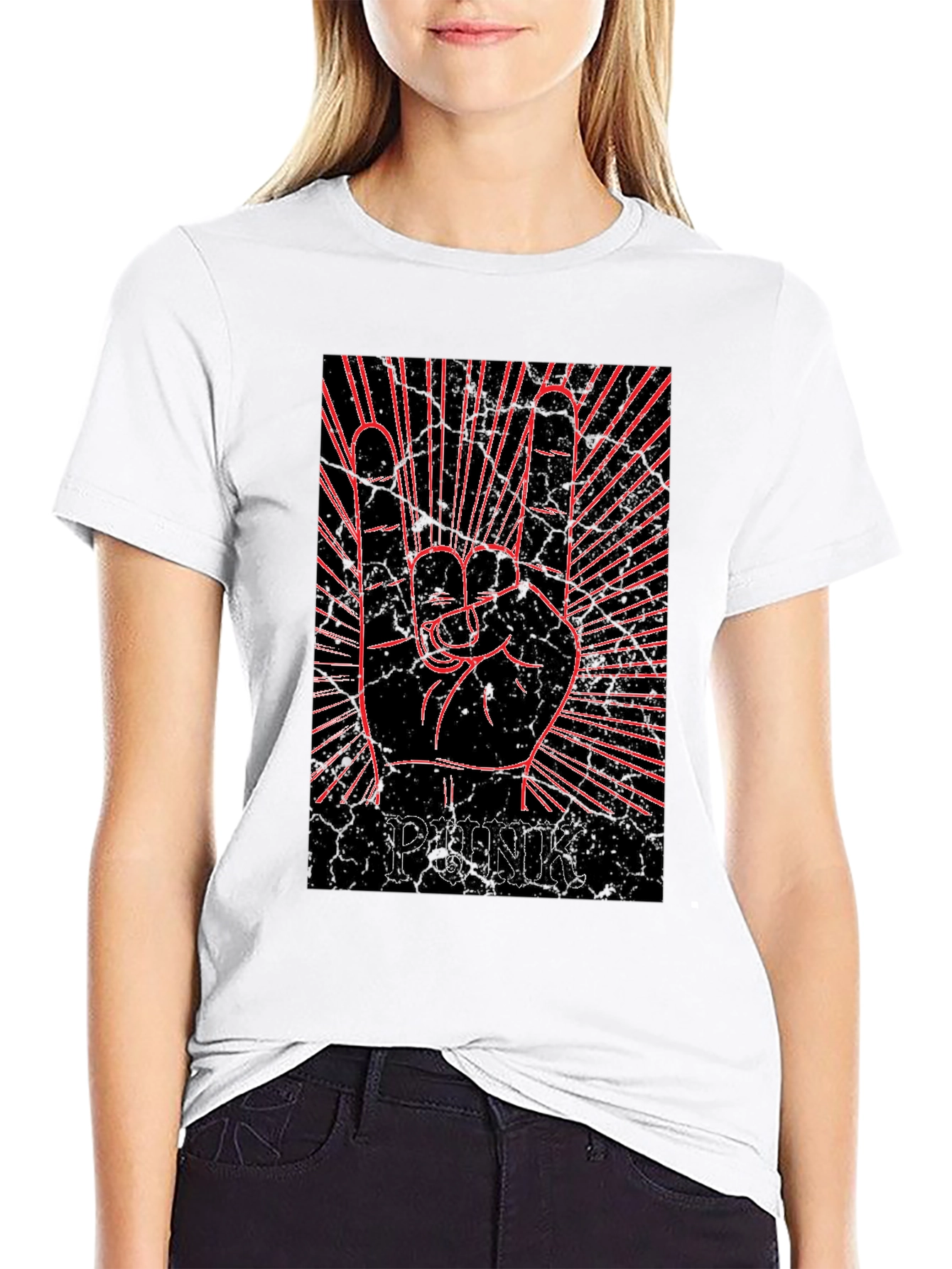 Punk Rock Hand Graphic T-Shirt