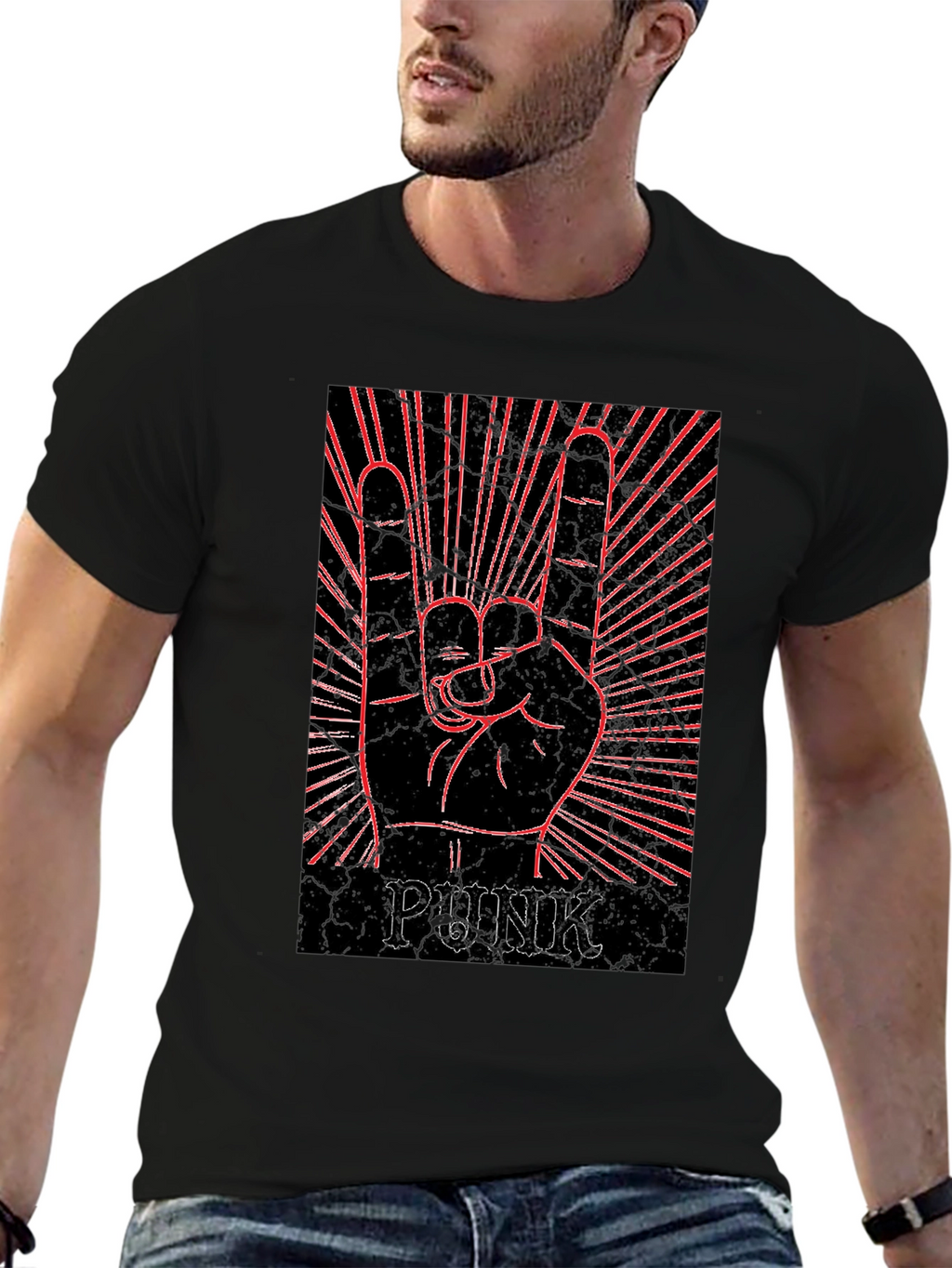 Punk Rock Hand Graphic T-Shirt