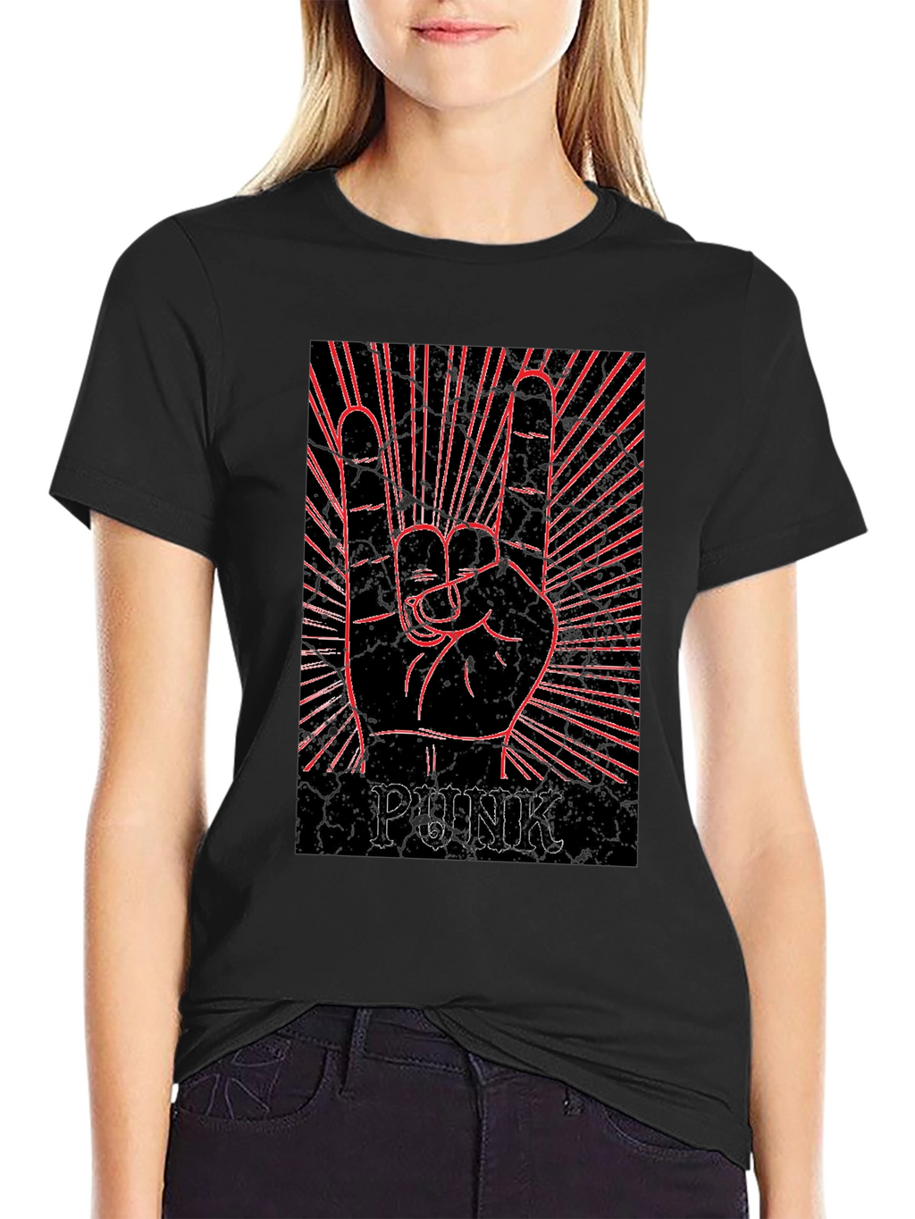 Punk Rock Hand Graphic T-Shirt