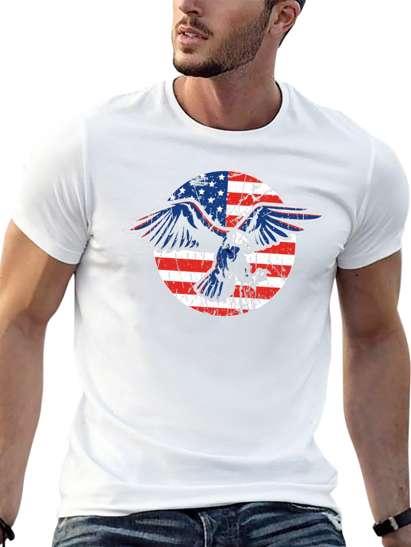American Eagle Flag Graphic T-Shirt - Patriotic Pride