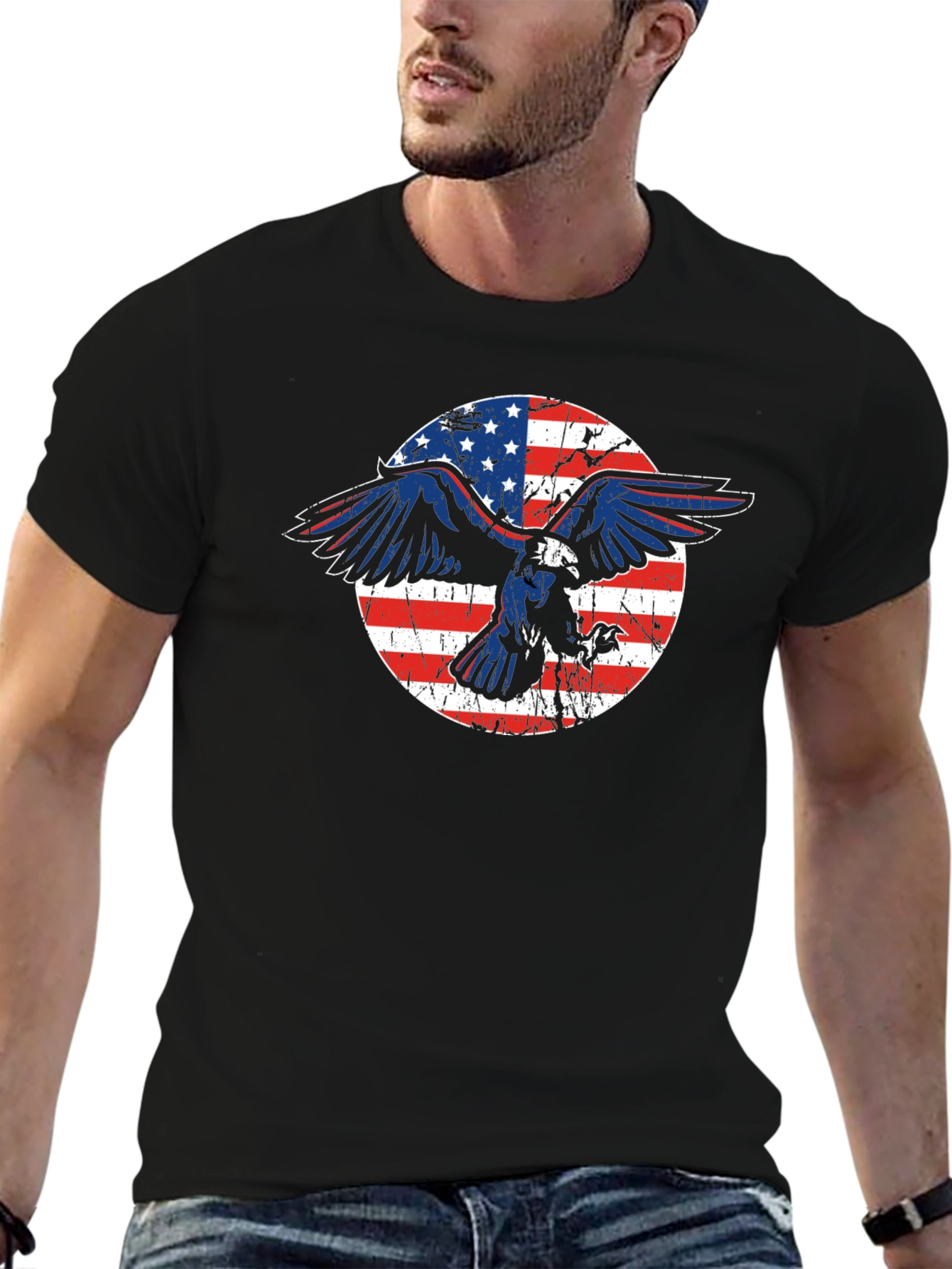 American Eagle Flag Graphic T-Shirt - Patriotic Pride