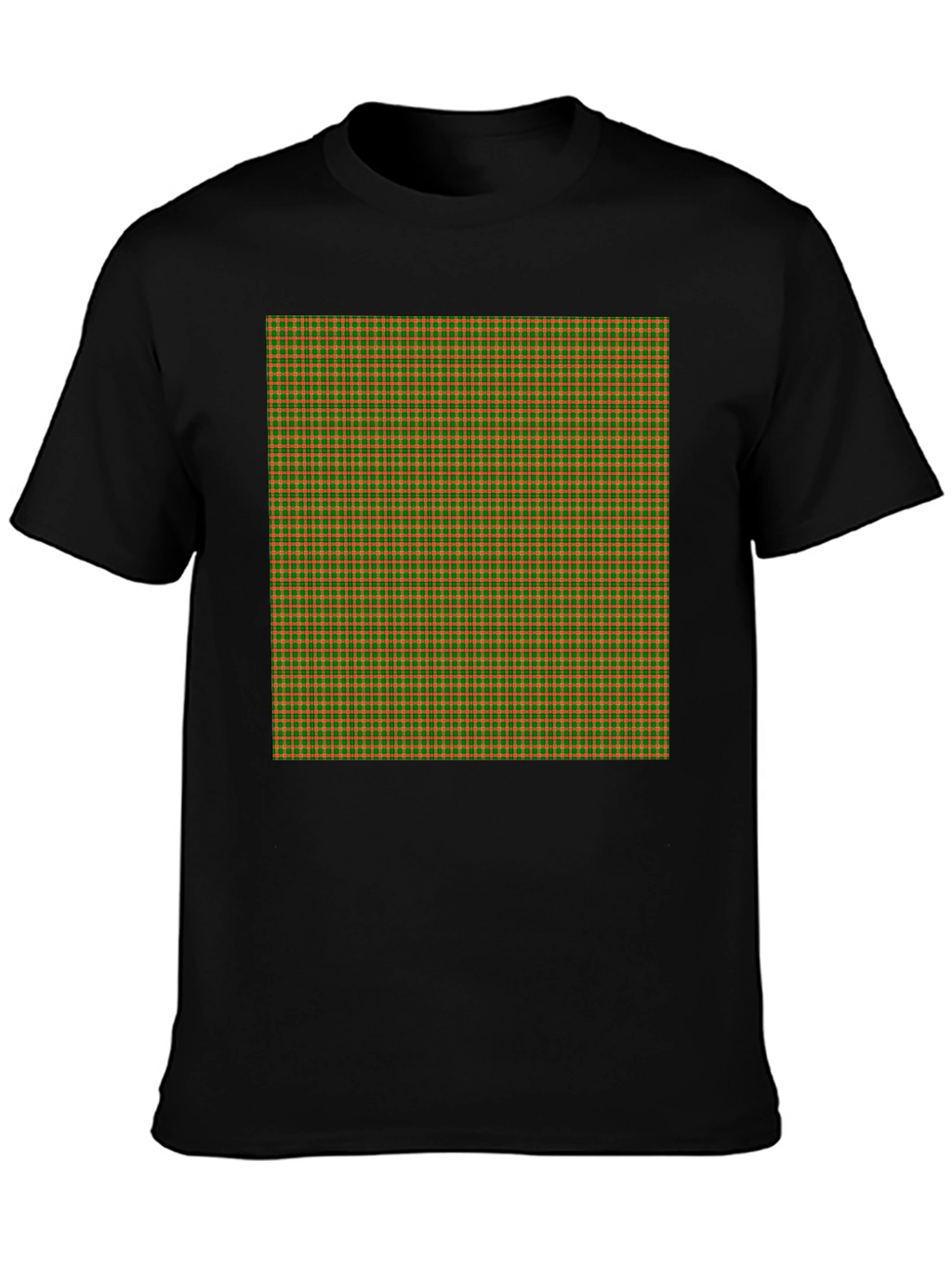 Retro Plaid Print Black T-Shirt