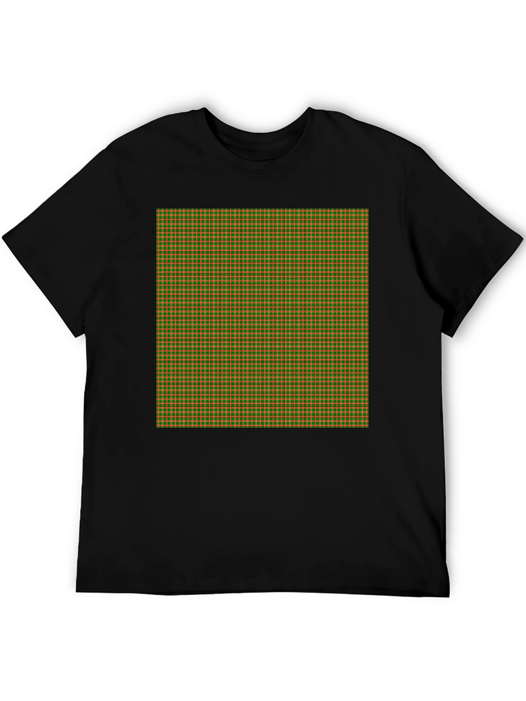 Retro Plaid Print Black T-Shirt