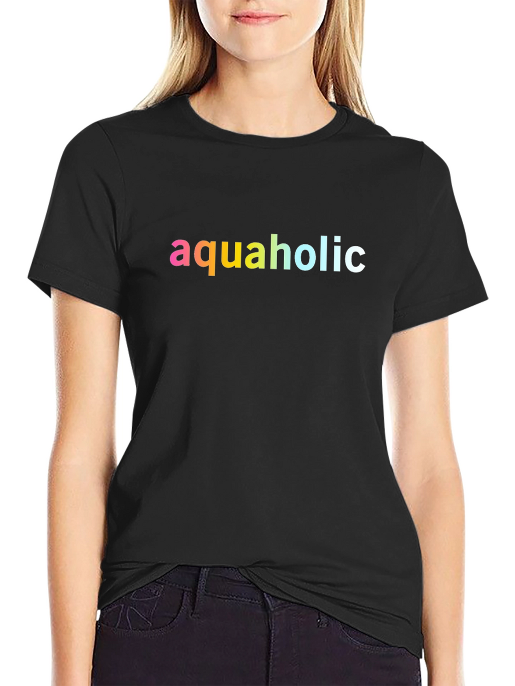 Aquaholic Graphic Tee - Black Cotton T-Shirt