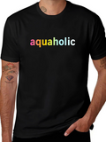 Aquaholic Graphic Tee - Black Cotton T-Shirt