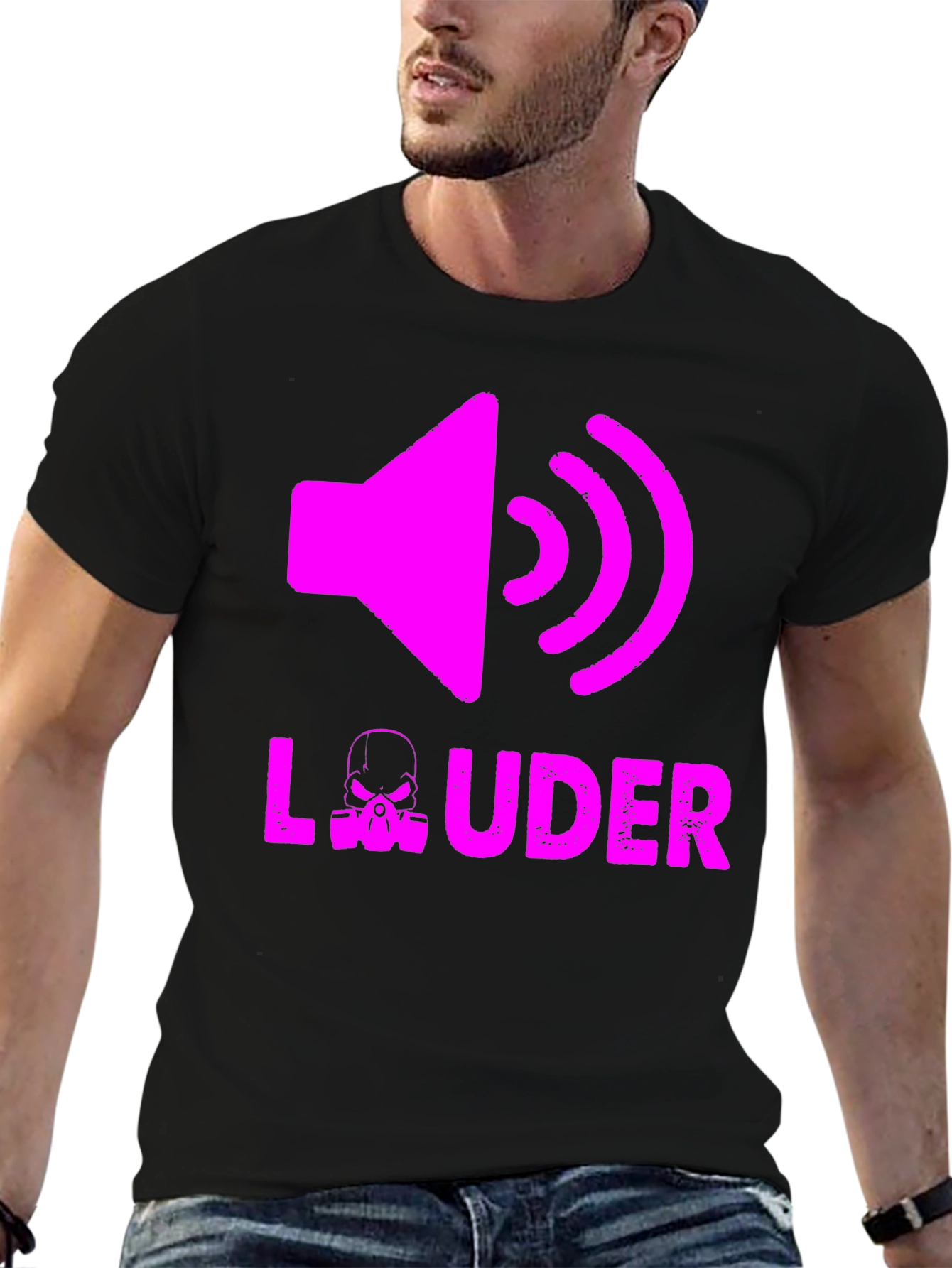 LOUDER Graphic Tee - Black Cotton T-Shirt