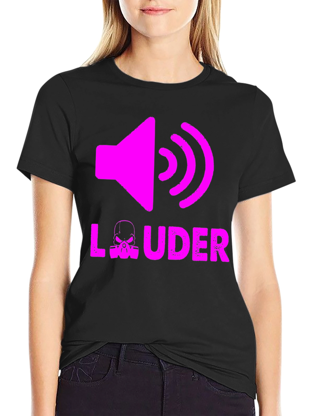 LOUDER Graphic Tee - Black Cotton T-Shirt
