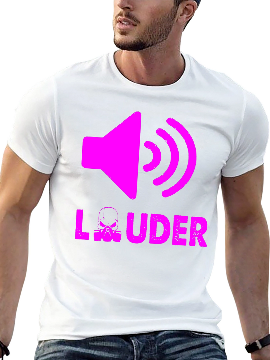 LOUDER Graphic Tee - Black Cotton T-Shirt
