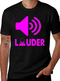 LOUDER Graphic Tee - Black Cotton T-Shirt