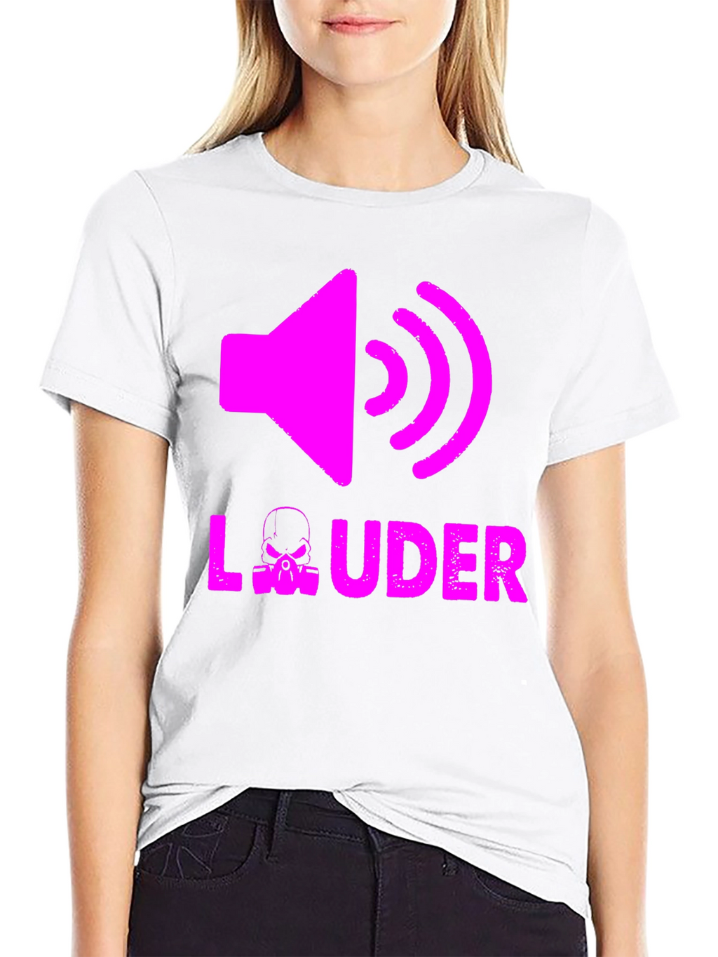LOUDER Graphic Tee - Black Cotton T-Shirt
