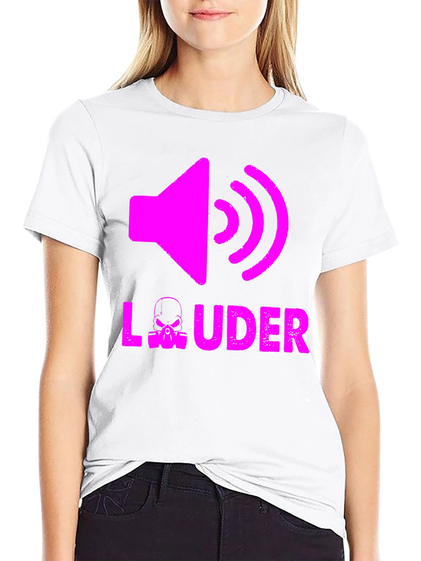 LOUDER Graphic Tee - Black Cotton T-Shirt