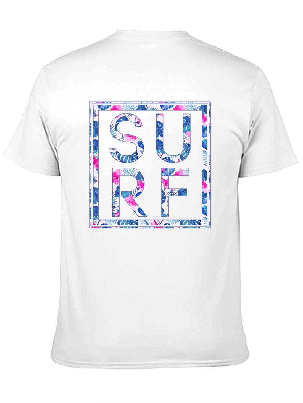 Tropical Floral Surf Graphic Mens Black T-Shirt