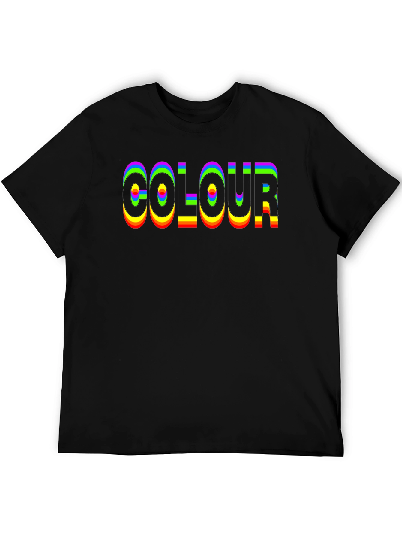 Rainbow Colour Graphic T-Shirt - Black