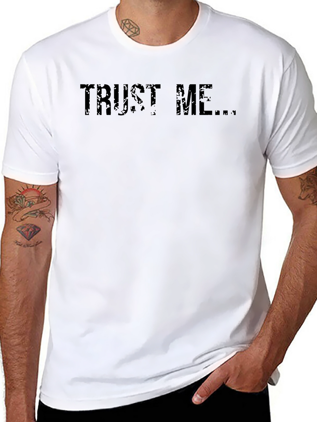 Trust Me Graphic Tee - Black Cotton T-Shirt